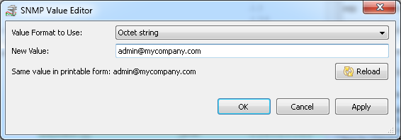 SNMP SET dialog