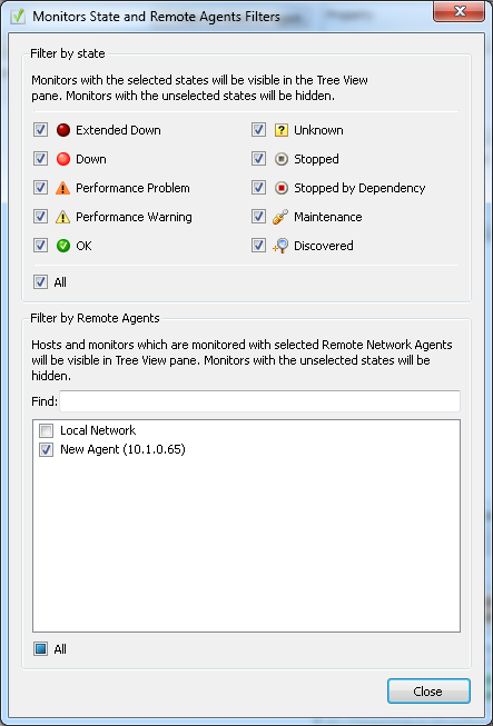Monitors State Filter