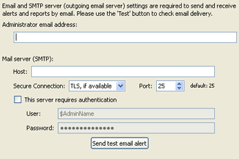 E-mail account settings dialog